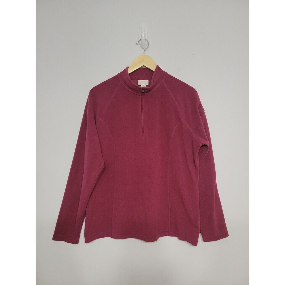 LL Bean Women's Jacket Size‎ Large Regular Burgundy Fleece